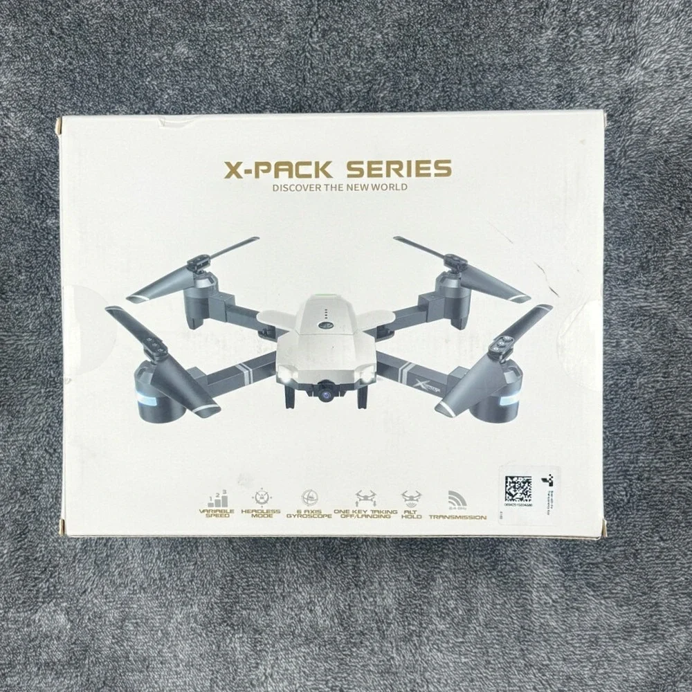 Attop X-Pack 18 Foldable Drone with Camera 2 Batteries‎ and Carrying Case Gray